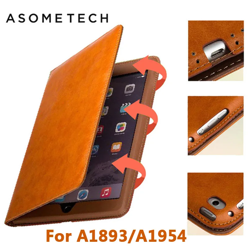 Baratos Funda inteligente de lujo para ipad 2017 9,7 pulgadas maletín Auto Sleep Wake cinturón de mano Flip PU Funda de cuero para nuevo ipad 9,7 carcasa Coque