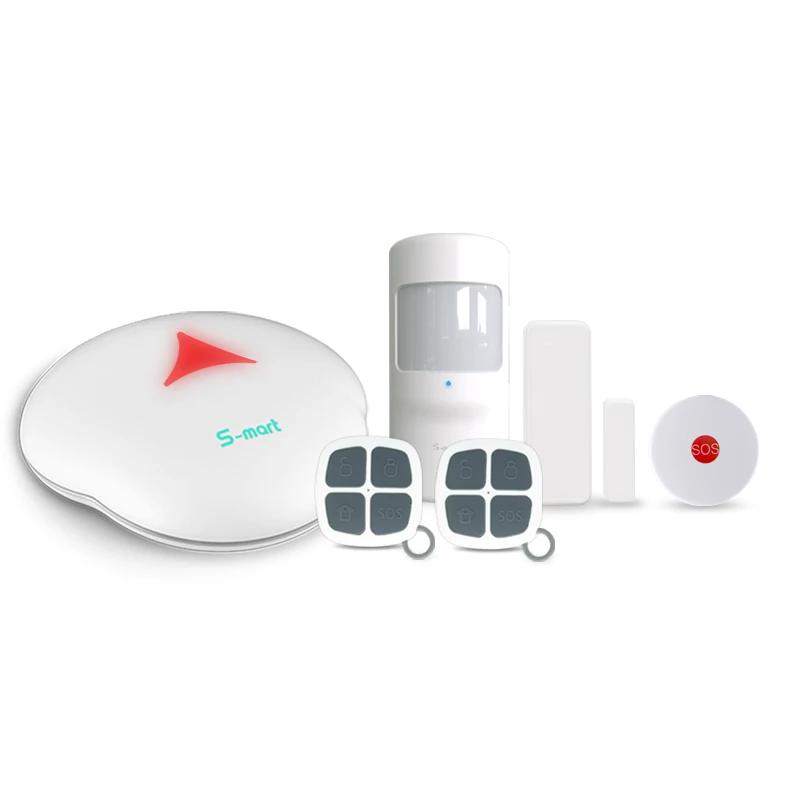 

433mhz English /French/Spanish /Russian Languages Wifi/PSTN alarm system with Pet Immunity PIR sensor/SOS emergency button