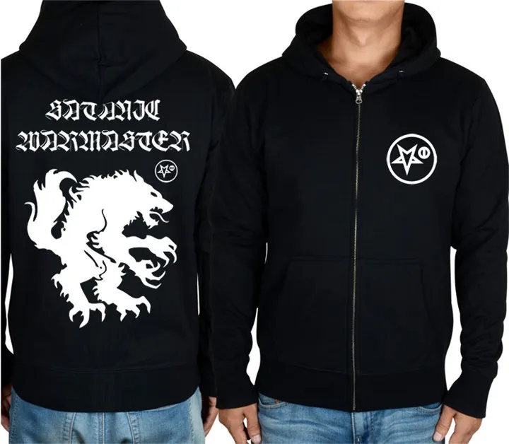 7 дизайнов на молнии Satanic warmaster хлопок рок черный толстовки куртка панк hardrock свитер в стиле хеви-метал флис XXXL sudadera