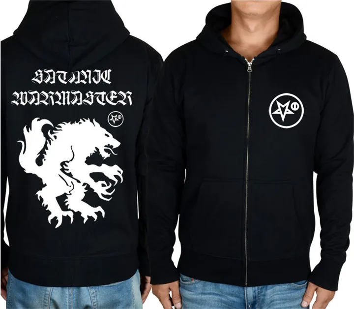 7 дизайнов на молнии Satanic warmaster хлопок рок черная толстовка куртка панк хардрок