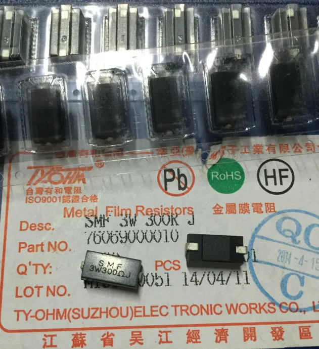

Original new 100% SMF3W300RJ SMD power wirewound resistor SMF 300R 5% 3W 10.5*5*5.5MM (Inductor)