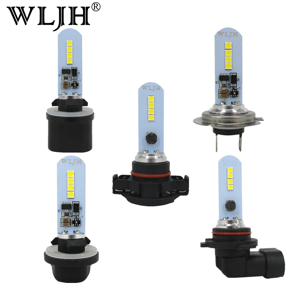 Wljh Carro Auto Led h7 h8 H27 880 881 9006 ps x 24 w T15 W16w 921 Reversa Cauda Nevoeiro Lâmpada Dia Correndo Drl 2x Luz
