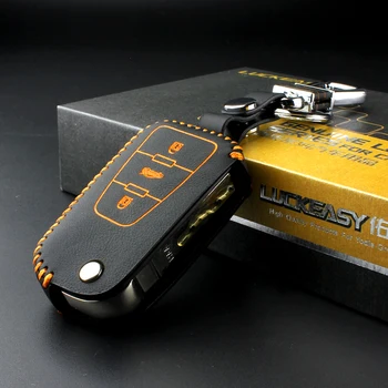 

luckeasy Morris Garages MG6 mg5 mg3 sw 2010 2015 Genuine Leather Car Key Cover wallet holder remote car