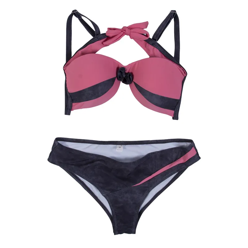 High Quality Women's Push up Padded Bra Bandeau Low Waist Bikini