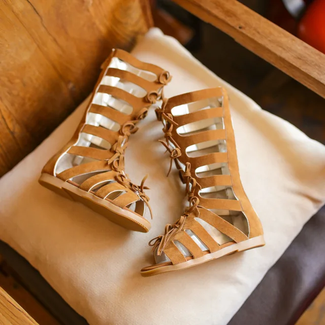 2018 Niños Del Verano Sandalias Romanas del Gladiador de Moda Zapatos Para Niños Niñas Princesa