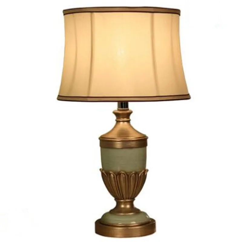 

America Country Europe Vintage Resin Fabric Table Lamp for Foyer Bed Room Apartment Porcelain Desk Light H 51cm 1888