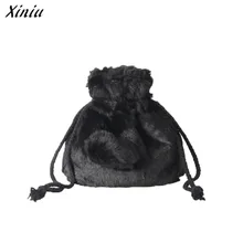 XINIU мягкий велюр, милая ручная сумка для девочек, женские сумки-мессенджеры, сумка на плечо из искусственного меха, Женская плюшевая сумка на плечо