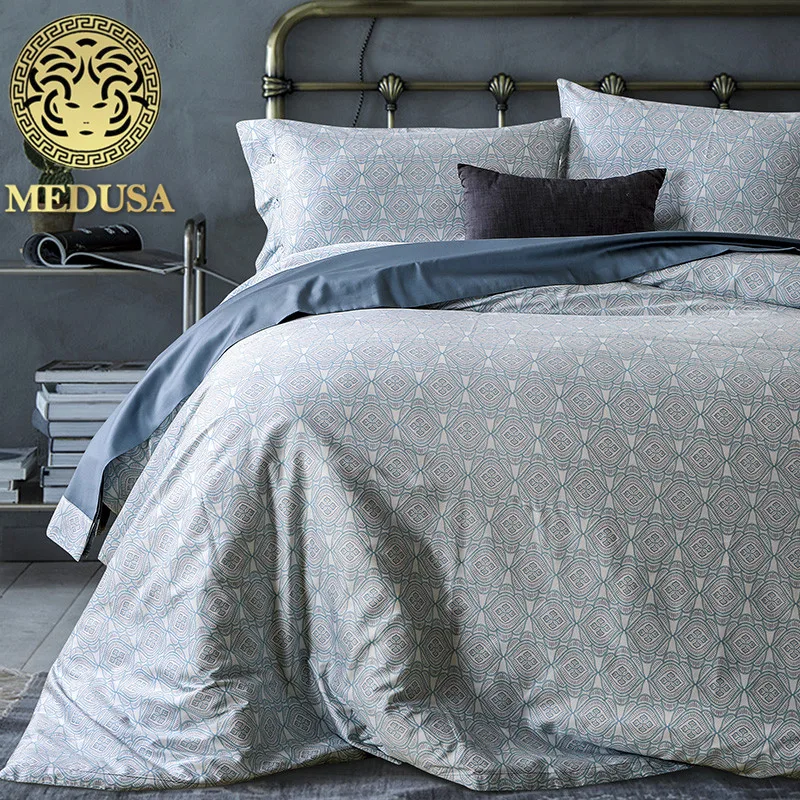 Medusa 60s egyptian cotton sateen rings luxury Bedding set duvet cover