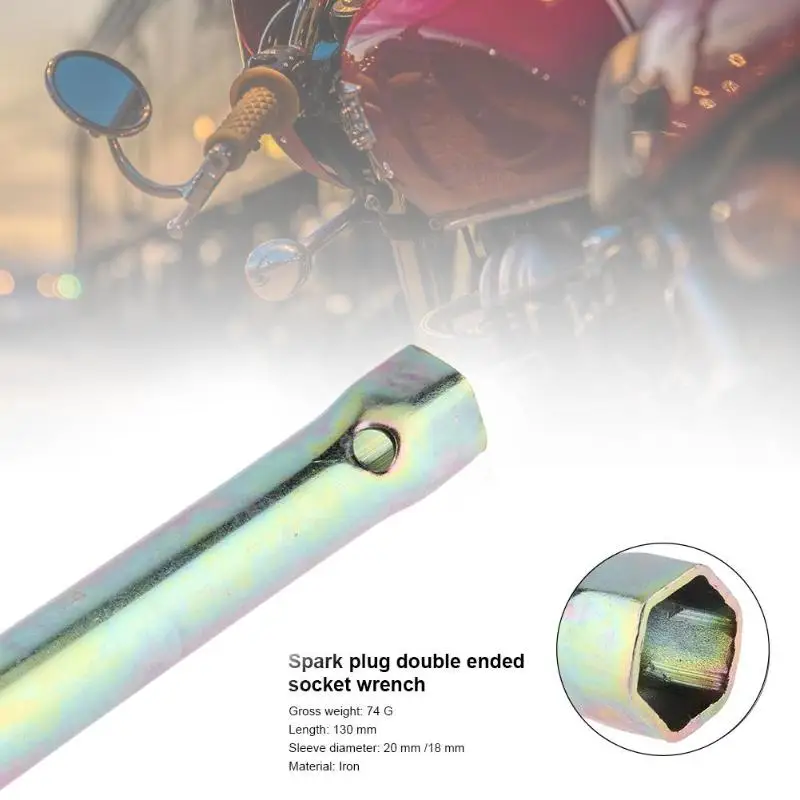 

1PC 18mm/20mm Universal Motorcycle Ignition Deep Reach Wrench Socket For Spark Plug Spanner Tool Car repair tools Double End 130