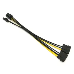 100 шт./лот двойной IDE Molex 4PIN для pci-e 8pin 6 + 2Pin Адаптеры питания кабель