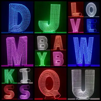 

Amroe New 3D 26 Alphabet Letter A-Z LED Night light Colorful Desk Baby Sleep Bedroom Lamp Kids Family Creative Gift Home Decor