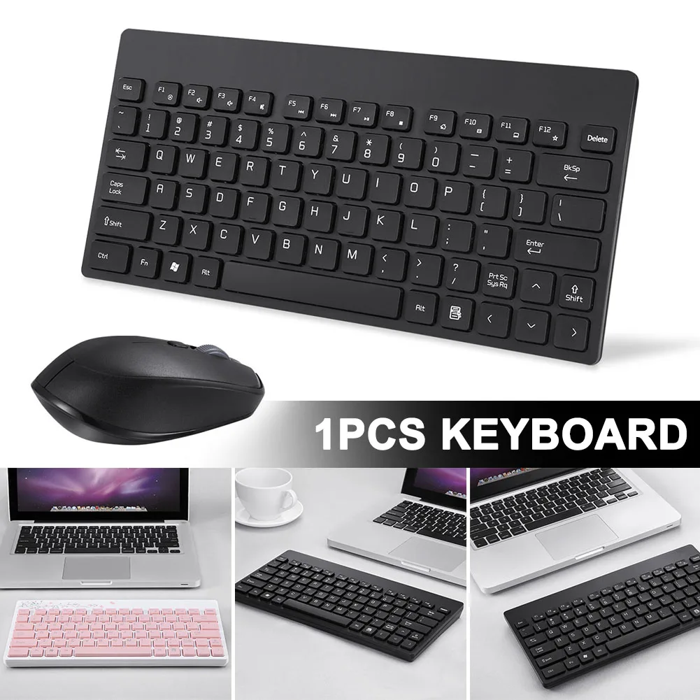 

2.4G Wireless Keyboard with Mouse Combo Mini Keyboard 1600DPI Mice Set for Laptop Computer @JH