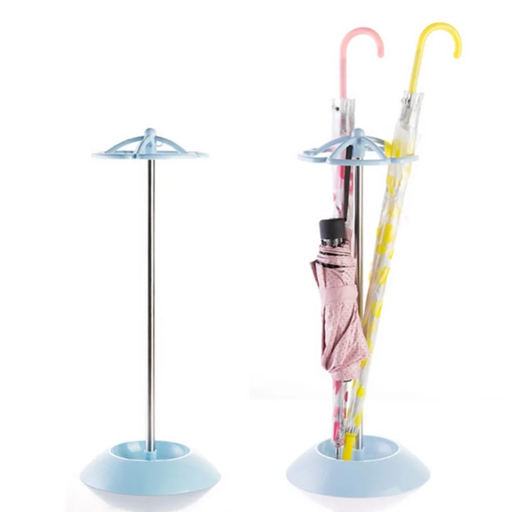 Free Floor Standing Umbrella Rack Organizer with Hooks and Drip Tray