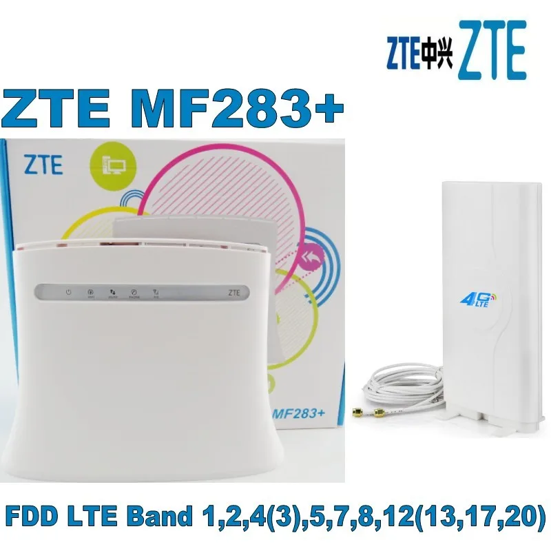 Лот из 10 шт. zte маршрутизатор MF283 + 800/1800/2600 МГц 4G 2G 3g LTE 150 Мбит/с 49dbi 4G SMA антенна, DHL доставка
