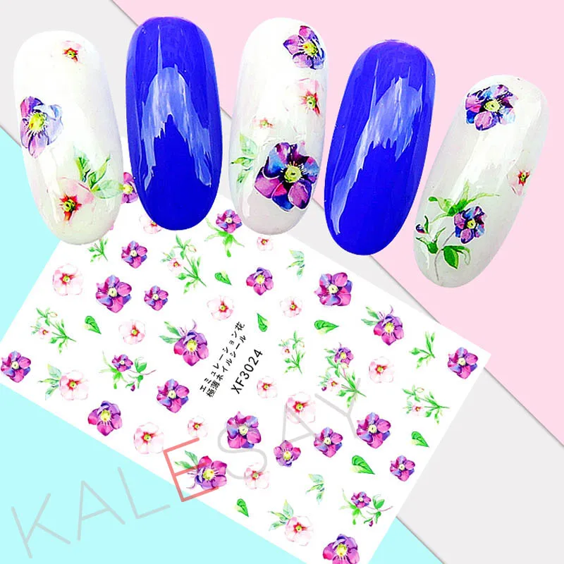 Cute Flower DIY Nails Art Stickers Design Foil Manicure Decoration Nail