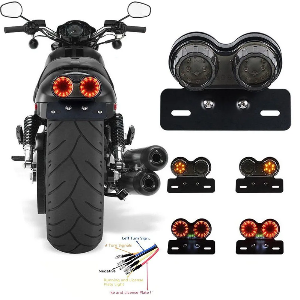 1Pc Universal Motorcycle Tail Light LED Rear Brake Lamp Modification