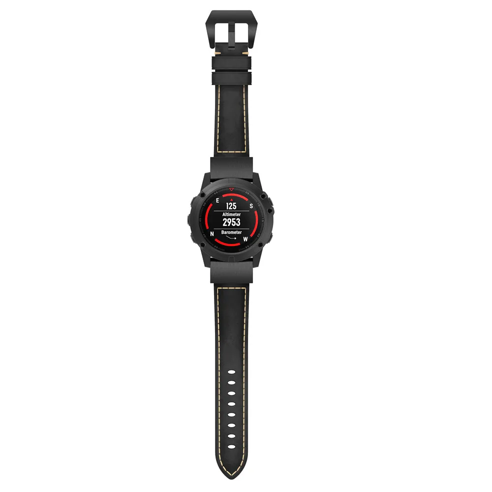 Ремешок из натуральной кожи для наручных часов быстросменный браслет Garmin Fenix 5/ 5