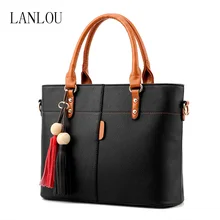 LANLOU Women bags for women PU Leather Shoulder Bag Double tassel Casual Crossbody Flap Bags Female Messenger Bag Handbags