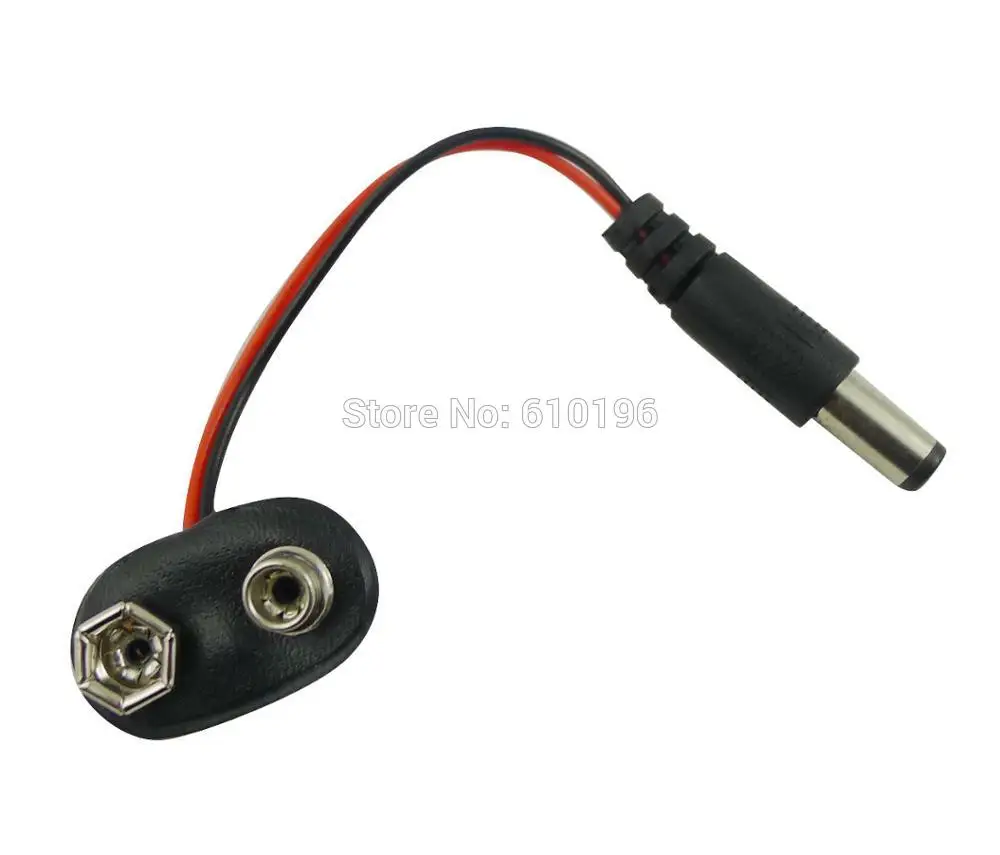 

1PCS 10CM DC 9V 5.5*2.1mm Battery Button Power Plug For Arduino