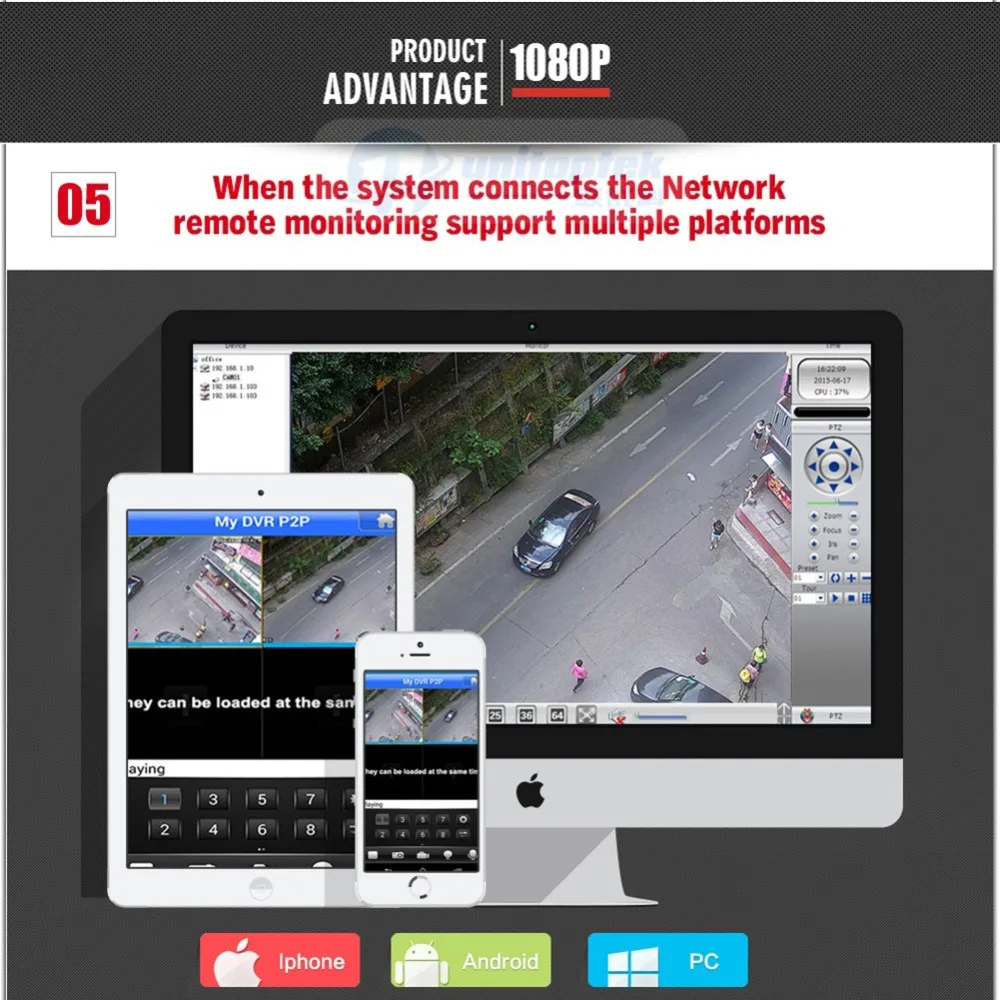 UNITOPTEK CCTV AHD системный комплект для фотокамеры 1080 P 16CH DVR рекордер + IR 20 м наружная