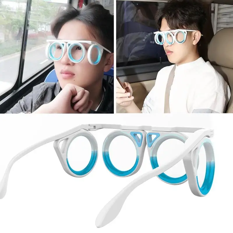 Portable Anti motion Sickness Glasses Smart Seasick Airsick Liquid Lens