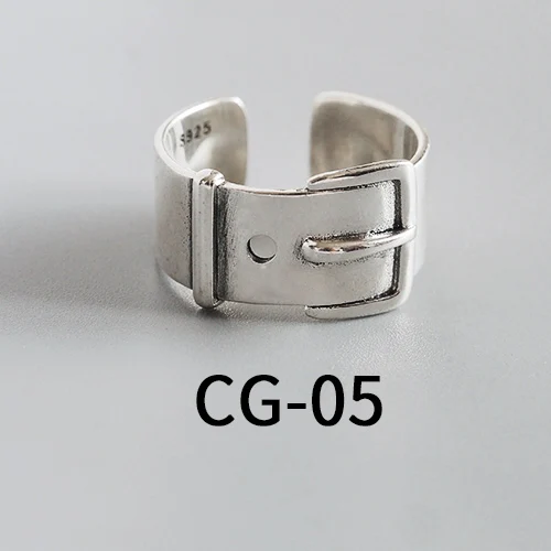 S925 Стерлинговое Серебро указательный палец кольцо Леди минимализм прохладный ветер цепи простое Открытое кольцо корейские ювелирные изделия - Цвет основного камня: CG-05