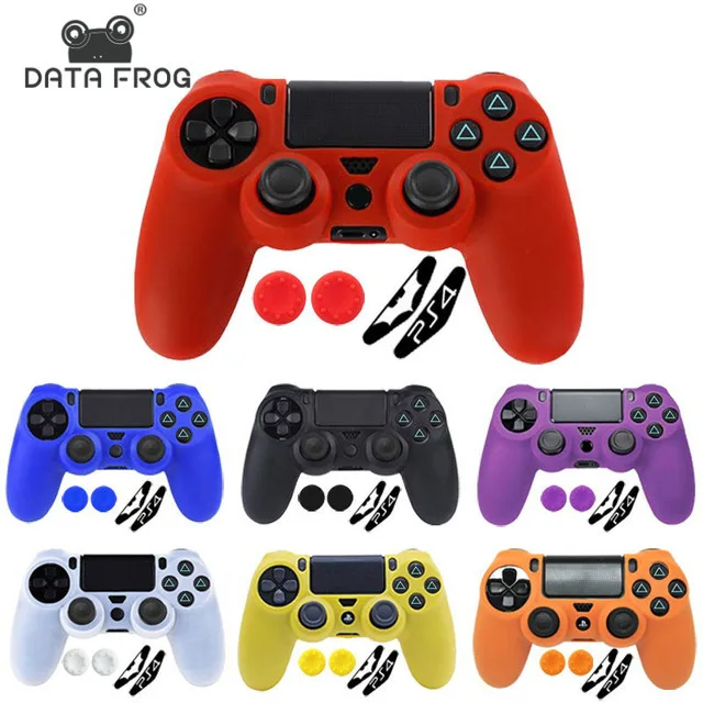 

Data Frog Soft Silicone Rubber Case Cover For SONY Playstation 4 PS4 Controller Protection Case For PS4 Pro Slim Gamepad P