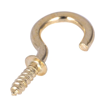 

100 Pcs Hot Sale Copper Plating Cup Hook Screw Sheep Eye Nail 25mm (1 inch)
