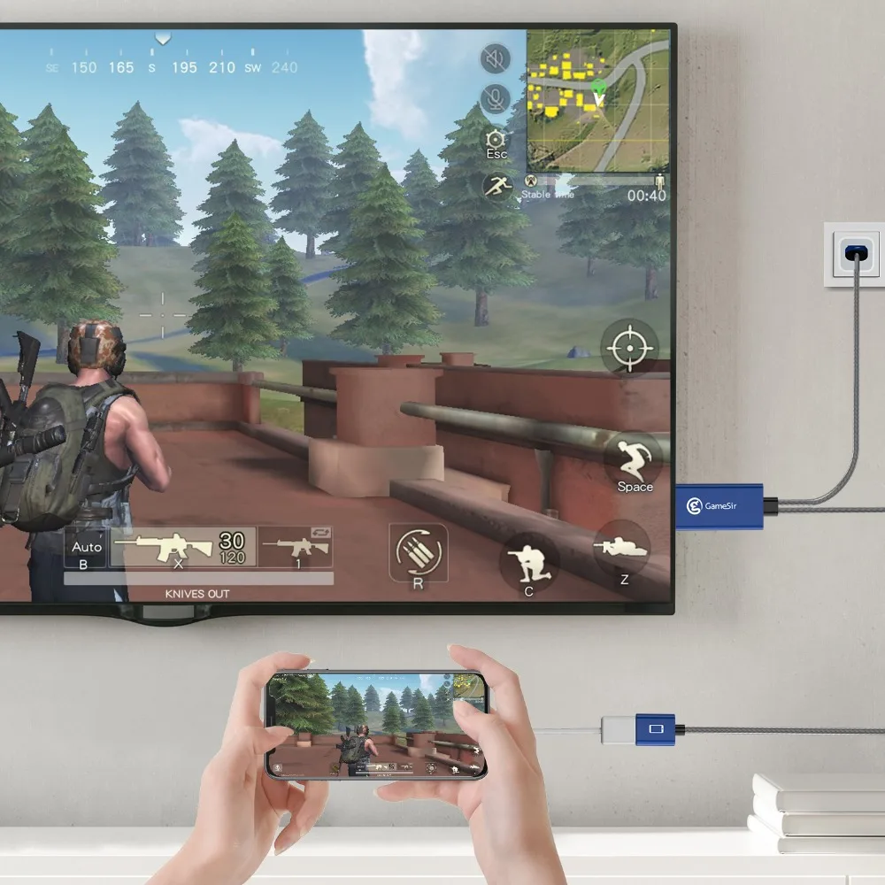 Skup GameSir GTV100 Mini Mobile 1M 1920*1080P HDMI przejściówka do wyświetlacza kabel do iPhone iPad iOS urządzenia Apple i kabel konwertera TV