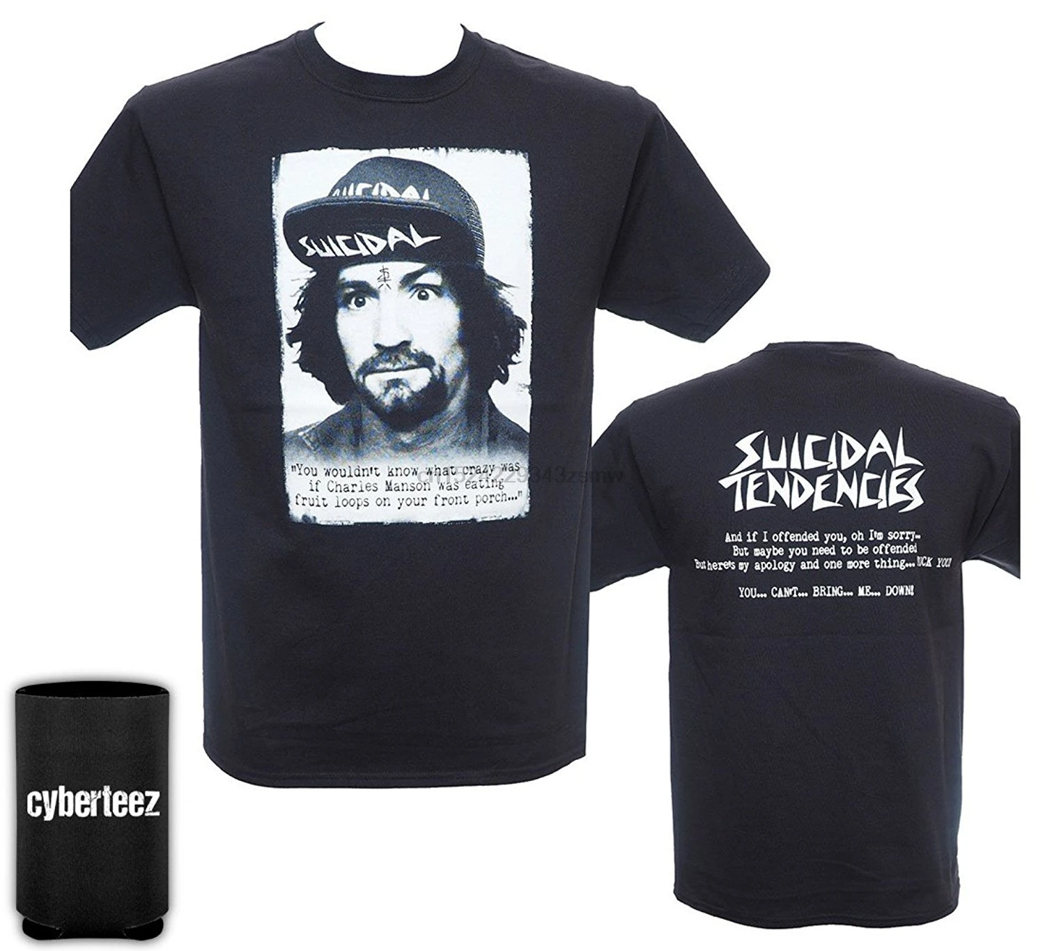 

Cotton T-Shirt Fashion T Shirt Free Shipping Suicidal Tendencies Charlie Charles Manson Men& T-Shirt + Coolie (S-3XL)