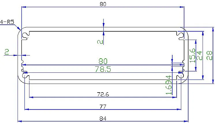 Инструмент оболочки промышленные алюминиевые коробка проект корпус DIY 84*28*110 мм Настроить