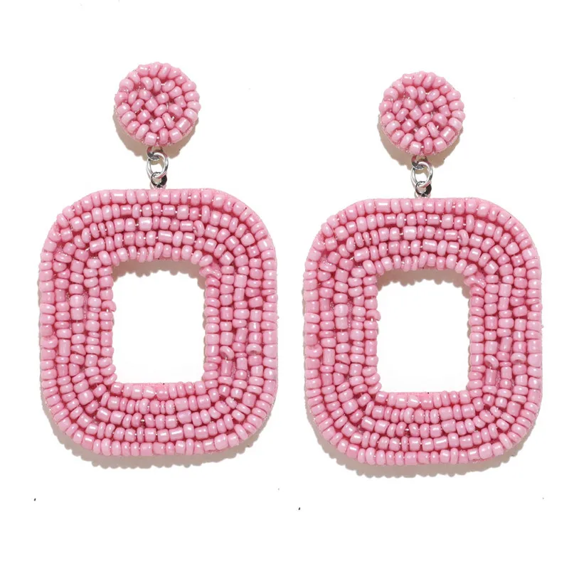 CWEEL INS Trendy Women Statement Earrings Boho Ethnic Colorful Dangle Drop Earrings Beads Tassel Fringe Party Wedding Jewelry - Окраска металла: W74761