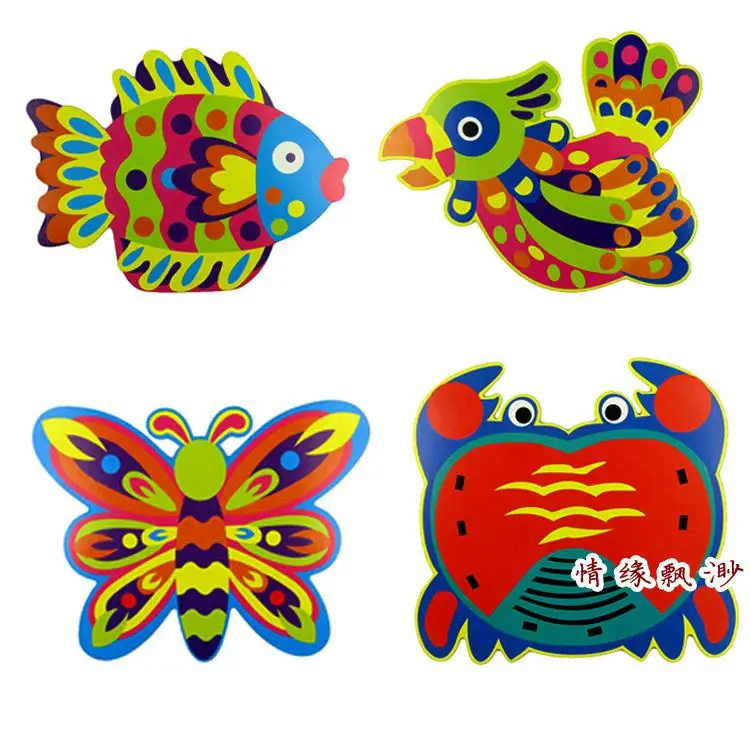 huge children wooden drawing board adjustable height magnetic 4pcs children cartoon 3d sticker drawings kids handmade diy stickers for kindergarten art craft educational