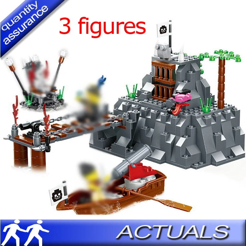 

Compatible With Lego Large Pirates 251pcs TABOO ISLAND Pirate Ship Building Blocks Set Educational Toys Kids Gift Bricks Wange