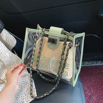 

Transparent bag female 2019 new Korean version fashion chain single-shoulder oblique bag jelly bag tide