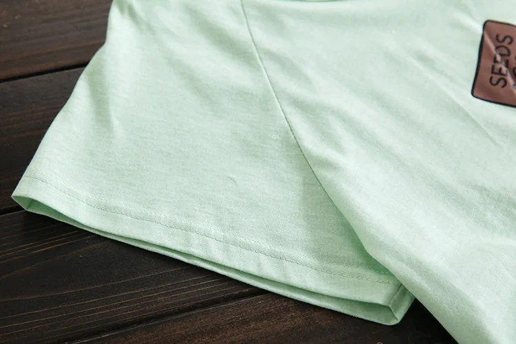2017 summer short sleeve lady cute cotton shorts pajamas suit cotton European version of the home set (40)