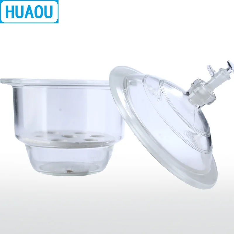 HUAOU 300 мм вакуумный осушитель с наземной стоппеткой фарфоровая пластина прозрачная стеклянная лабораторная сушка оборудование