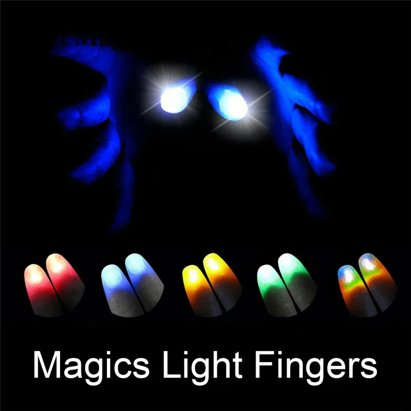 

2Pcs party Magic Light Up Glow Thumbs Fingers Trick Appearing Light Close Up Magic Maker Glow Party Supplies