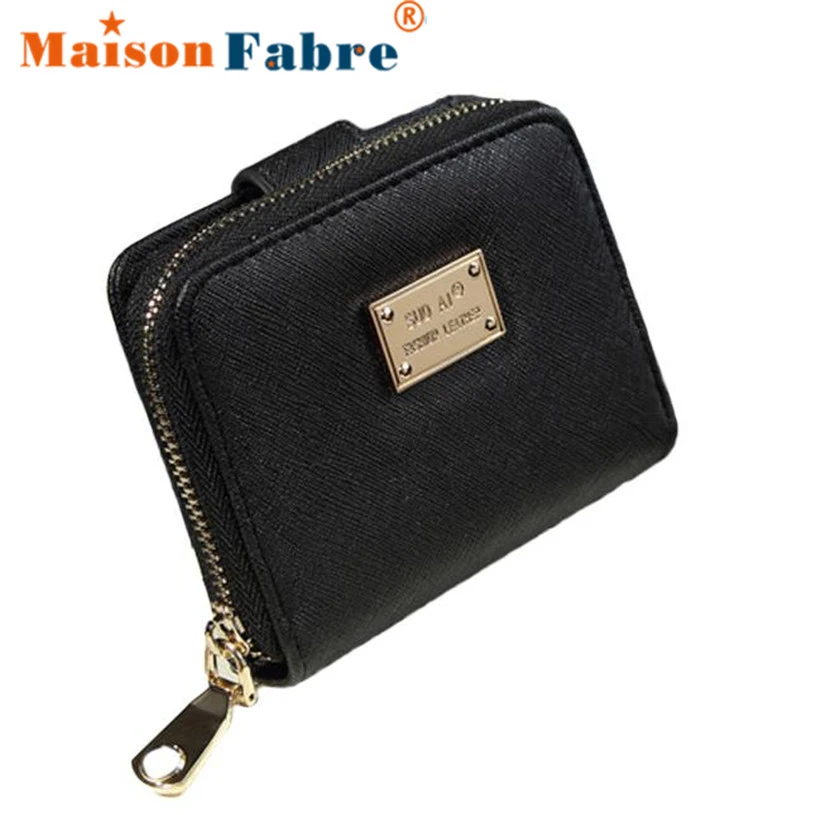  New brand Wallet portefeuille femme for 2016 Fashion Purse Women Leather Short Small Bag womens Solid Card Holder Gift 1pcs 