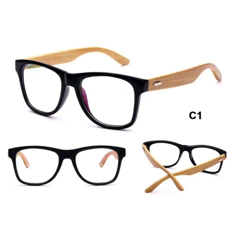Оптические очки 6183, оправа для очков с деревянными ножками, очки для мужчин и женщин, оправа для очков - Цвет оправы: C1