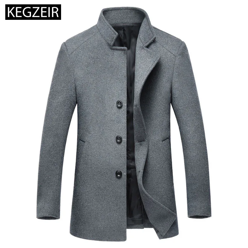 

KEGZEIR 2019 Casual Mens Wool Coat Long Fashion Men Overcoat Slim Winter Jacket Men's Coat Brand Clothing Abrigo De Lana Hombre