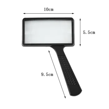 

high quality 4X Rectangular Handheld Large Reading Magnifying Glass Magnifier hot selling