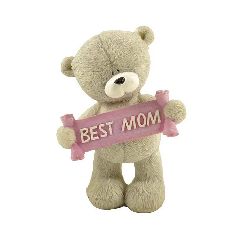 

Handmade Painted Resin Crafts Holiday Gifts Bear Pink Heart English "Good Mother" Mother's Day Gifts Home Decoration Accessories