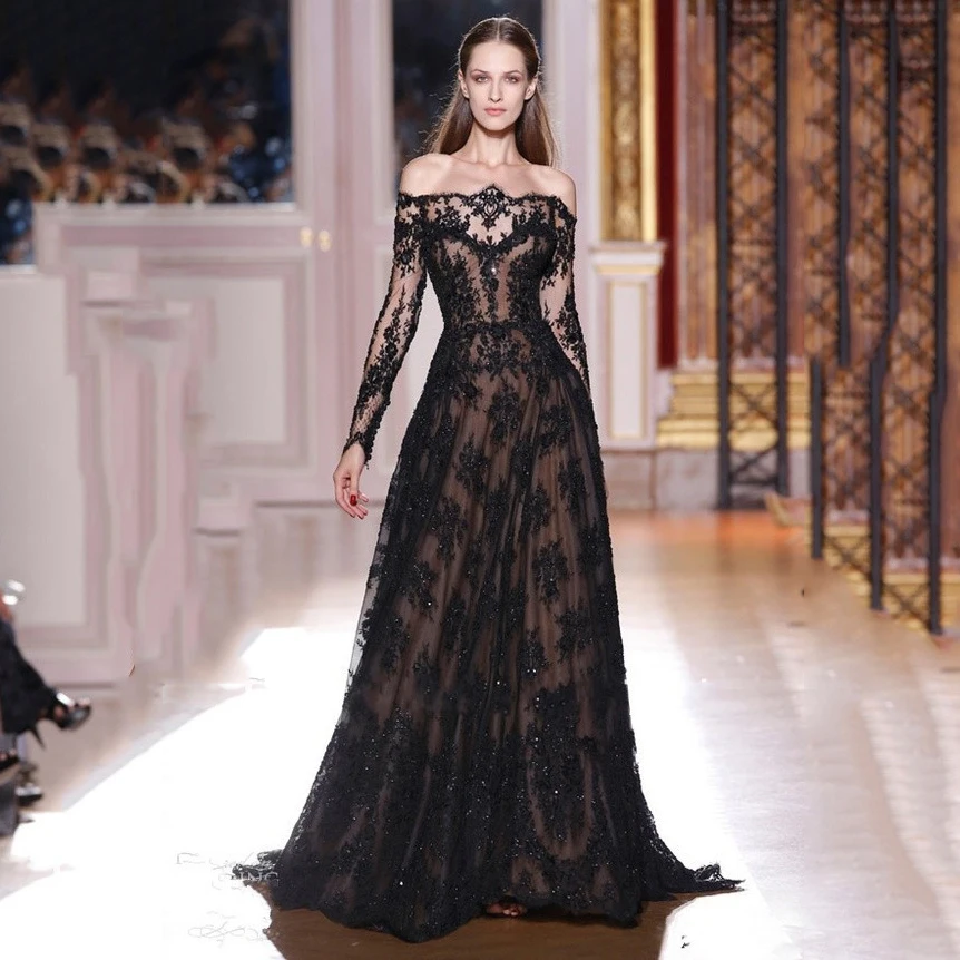 plus tard matériaux de haute qualité la réputation d'abord Livraison rapide Un Line Noir Dentelle Zuhair Murad Robes De ... plus tard matériaux de haute qualité la réputation d'abord Livraison rapide Un Line Noir Dentelle Zuhair Murad Robes De ...