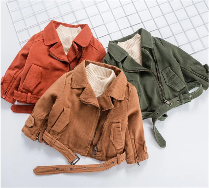 

Kids Baby Girl Fashion Jacket Outfits Long Sleeve Girls Winter Autumn Coat Outwear Army Green Khaki Brick Red Thick Jackets