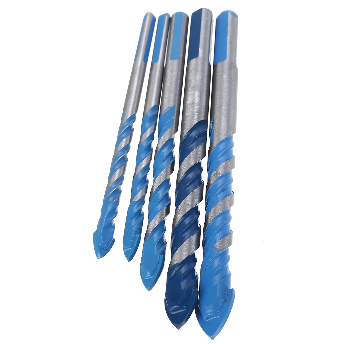 5pcs 6/6/8/10/12mm Titanium Steel Drill Bit Concrete Wall Woodworking Tiling Anti-slip Drill Bit Electric Drill Accessories