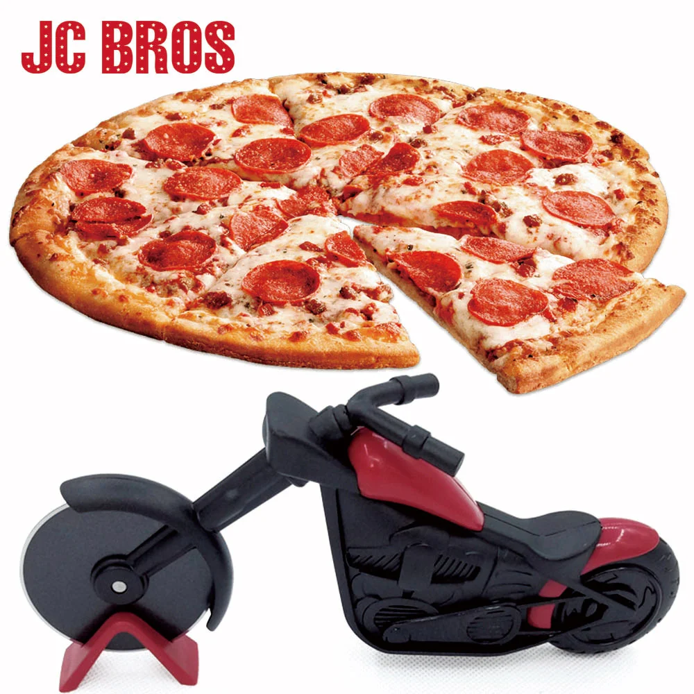 1Pc Motorcycle Pizza Cutter Knife Stainless Steel Pizza Wheel Cutter