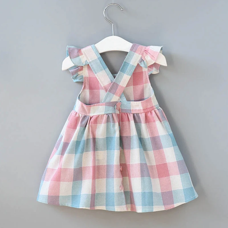 Emmaaby/милое летнее платье без рукавов для малышей Детское клетчатое платье-пачка из хлопка для девочек, детские вечерние торжественные платья