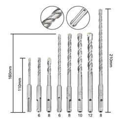 8 шт. электрический молоток сверла Бур SDS + вращающееся сверло для цемента бетонная дрель Прямая поставка