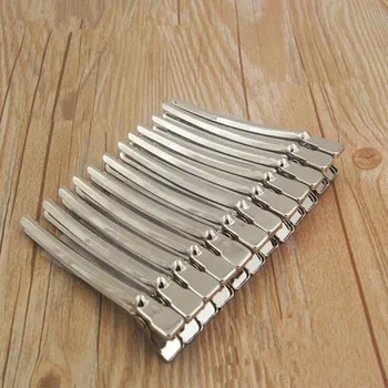 

12 Pcs/lot Alligator Hair Clips Silver Flat Metal Single Prong Clip Hairdressing Hairpins Duck DIY Accessories Pro Salon Tools